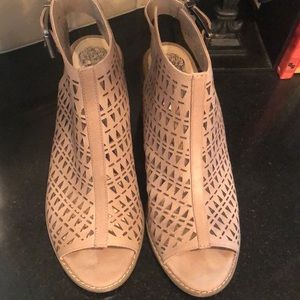 Vince Camuto Tiana stacked heel sandals in beige